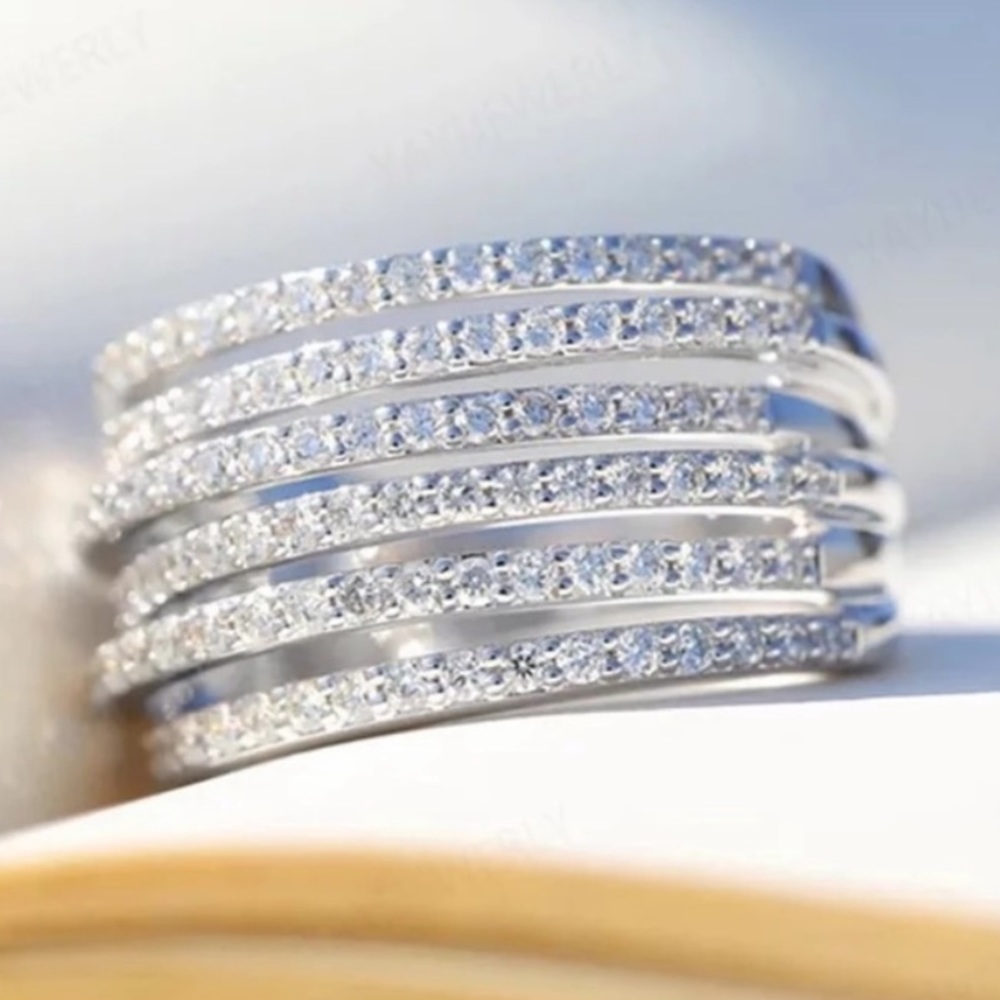 💍NEW 6.4 CT 925 STERLING SILVER DIAMOND RING💍 - Picture 2 of 7
